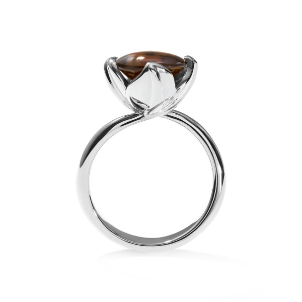 Tamara Comolli TULIP Ring Small mit Rauchquarz (Ref: R-TUL-s-SmQu-wg)