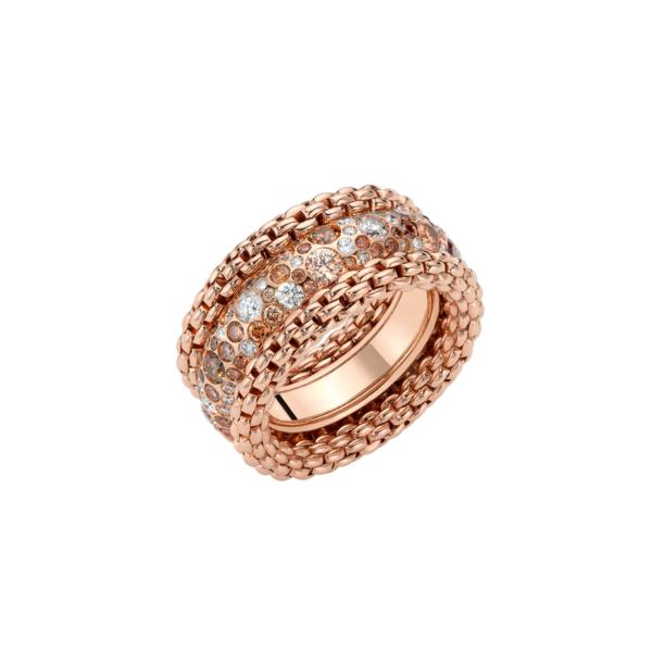 FOPE Bubble Ring mit weissen und braunen Diamanten (Ref: 71208AX_PW_R_XRX_140)