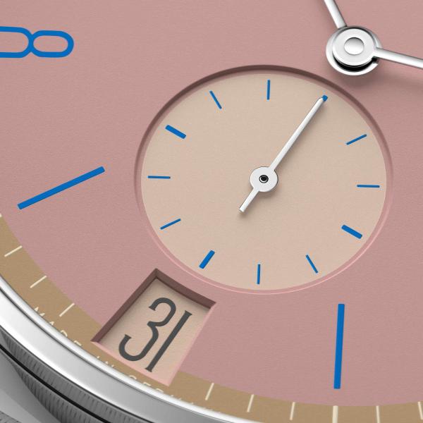 NOMOS Glashütte Tangente 38 Datum Pompadour  (Ref: 179.S15)