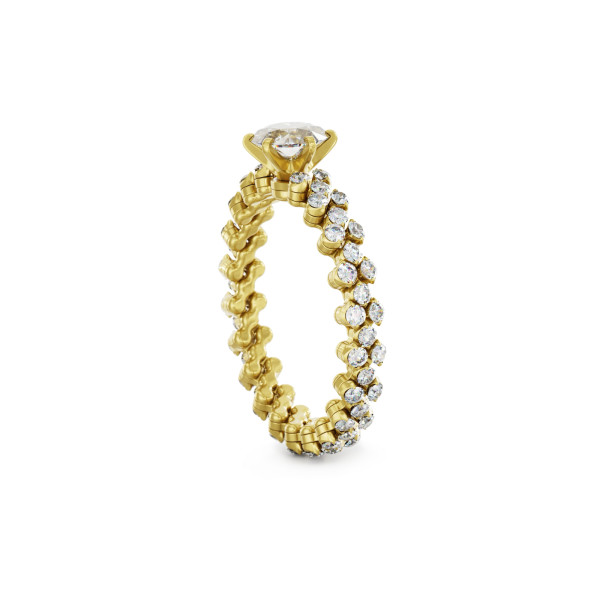 Serafino Consoli Brevetto Solitaire Multi-Size Ring (Ref: RMS SL WD 125 3F2 YG WD)