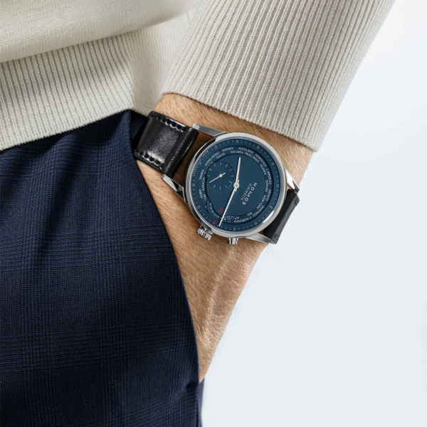 NOMOS Glashütte Zürich Weltzeit nachtblau (Ref: 807)