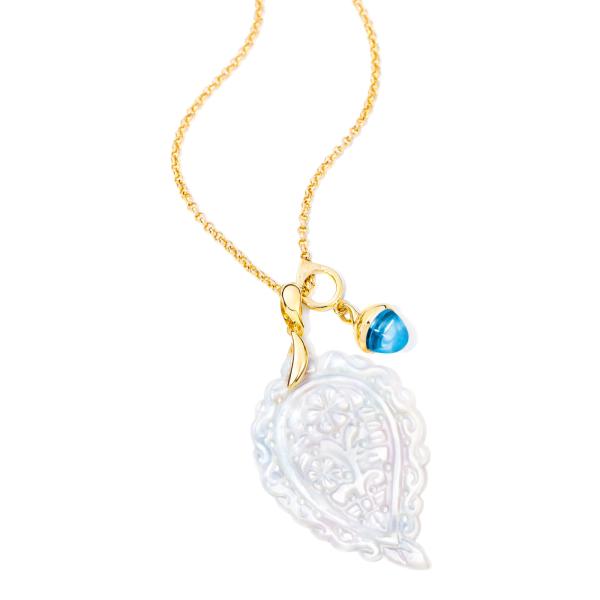 Tamara Comolli INDIA Leaf Anhänger medium Perlmutt (Ref: P-IND-m-MPw-yg)