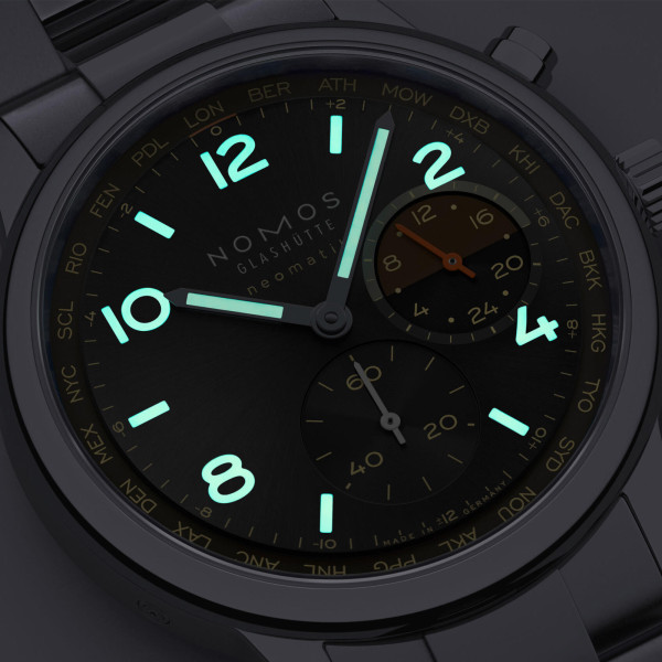 NOMOS Glashütte Club Sport Neomatik Weltzeit Grid (Ref: 790.S8)