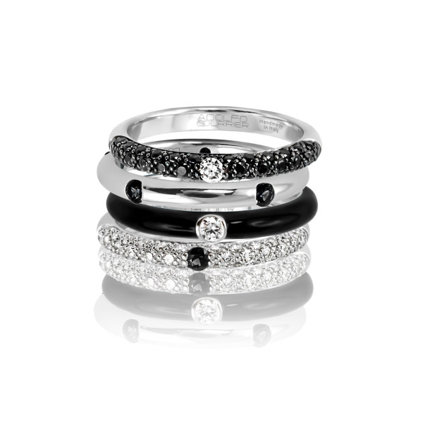 Adolfo Courrier Black & White Ring (Ref: P2-BW-03)
