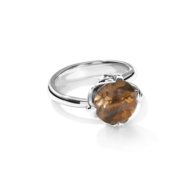 Tamara Comolli TULIP Ring Small mit Rauchquarz (Ref: R-TUL-s-SmQu-wg)
