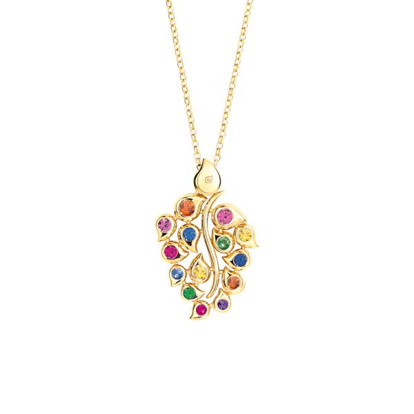 Tamara Comolli SNOWFLAKES Anhänger Leaf Classic 'Candy' (Ref: P-SF-L-ClCan-yg)