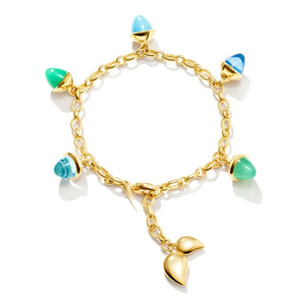 Tamara Comolli MIKADO Armband Flamenco Charm 'Lagoon'  (Ref: B-MFL-Ch-Lag-yg)