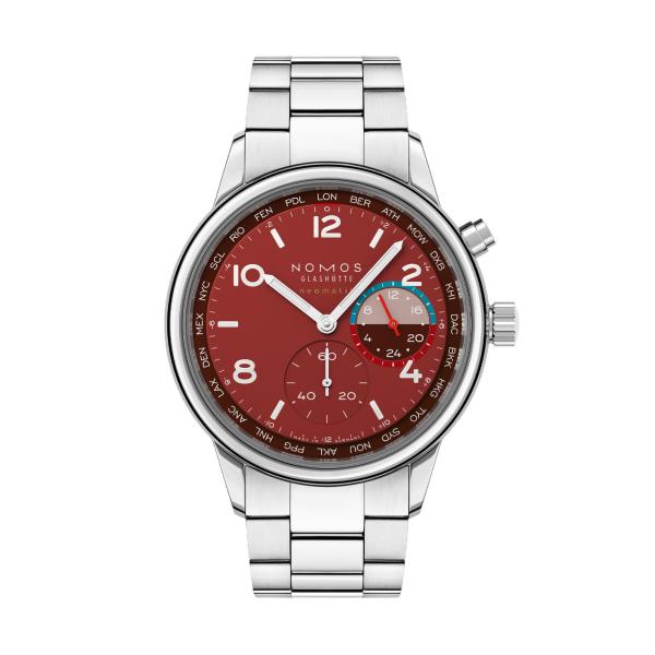 NOMOS Glashütte Club Sport Neomatik Weltzeit Magma (Ref: 790.S5)