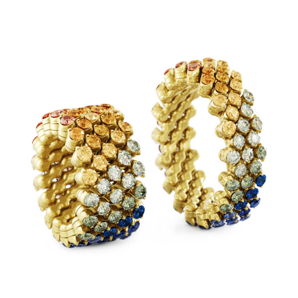 Serafino Consoli Brevetto Multi-Size Ring (Ref: RMS 5F4 YG RAINBOW)