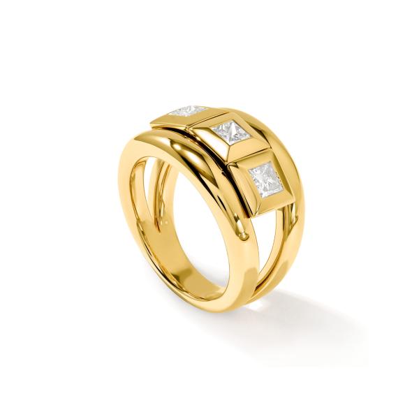 Tamara Comolli CURRICULUM VITAE 3 Ring Diamanten medium (Ref: R-CV3-m-Pr-yg)