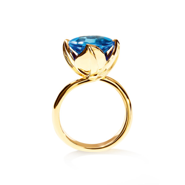 Tamara Comolli TULIP Ring Large mit Swiss Topas (Ref: R-TUL-l-ToSw-yg)