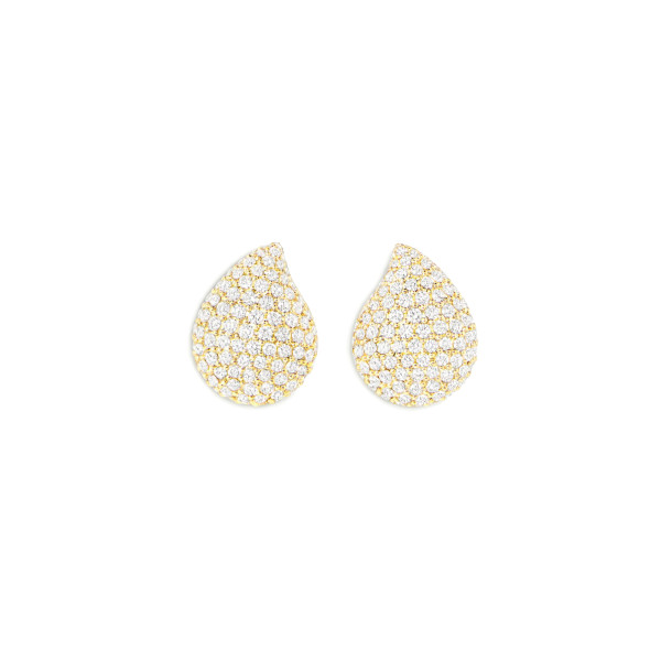 Tamara Comolli SIGNATURE Large Ohrstecker mit Diamant Pavé (Ref: E-Sig-l-p-yg)