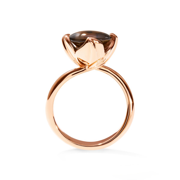 Tamara Comolli TULIP Ring Small mit Rauchquarz (Ref: R-TUL-s-SmQu-rg)