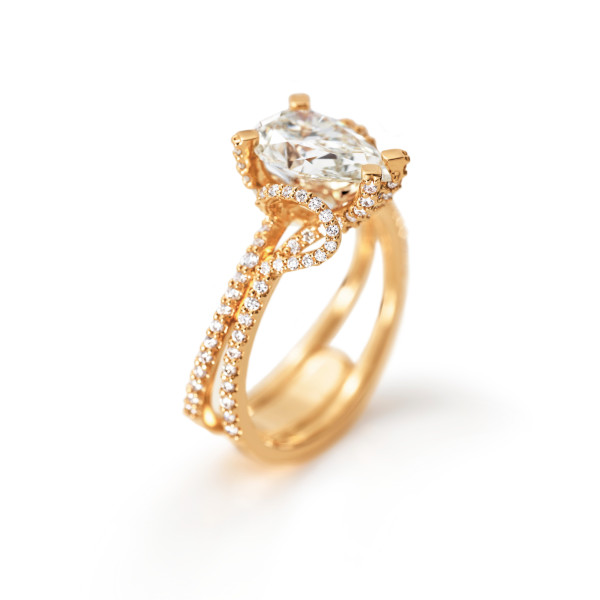 Ole Lynggaard Copenhagen Love Bands Solitaire Ring (Ref: A2784-405)
