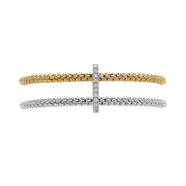 FOPE Prima doppeltes Mesh-Armband mit Diamantpavé (Ref: 74008BX_BB_2_XBX_0XS)