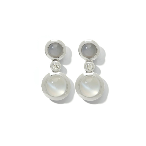 Tamara Comolli BOUTON Ohrhänger 2 Cabochons 'Cashmere' (Ref: E-BOU-2-Cas-Cl-wg)