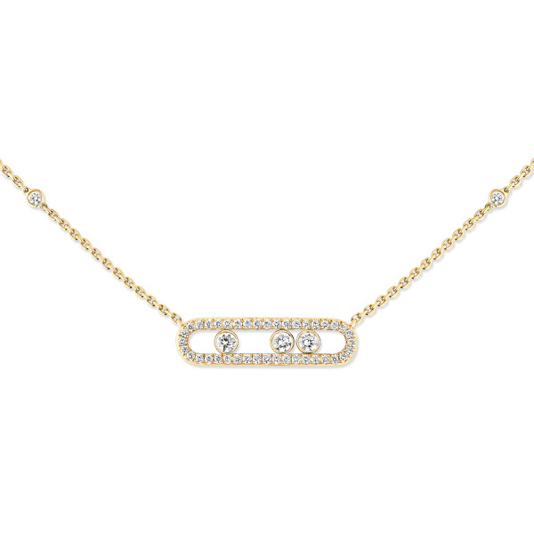 Messika Move Classique Baby Pavé Halskette (Ref: 04322-YG)
