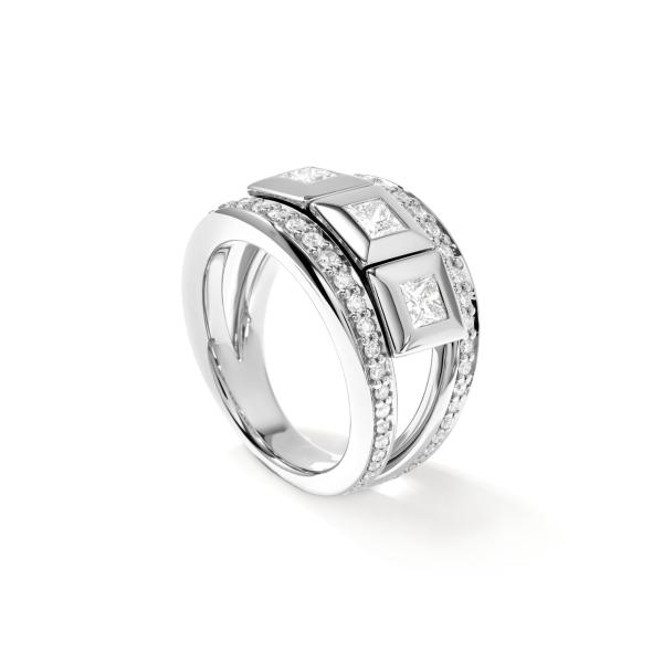 Tamara Comolli CURRICULUM VITAE 3 Ring mit Diamant Pavé medium (Ref: R-CV3-m-Pr-p-wg)