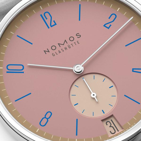 NOMOS Glashütte Tangente 38 Datum Pompadour  (Ref: 179.S15)