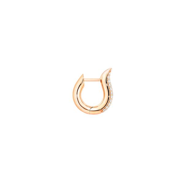 Tamara Comolli SIGNATURE Hoop Ohrringe small mit Diamant Pavé  18 K Roségold (Ref: E-Ho-s-p-rg)