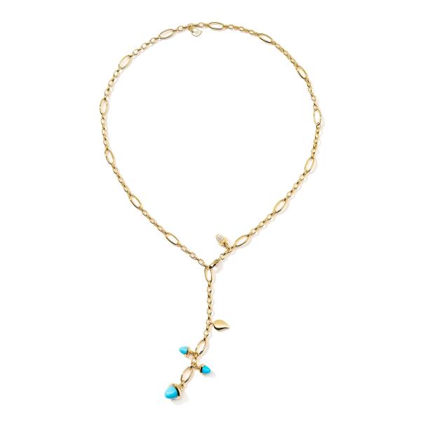 Tamara Comolli MIKADO Collier Delicate Türkis mit Diamond Pavé  (Ref: N-M-Del51-Tur-p-yg)