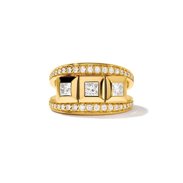 Tamara Comolli CURRICULUM VITAE Ring 3 mit Diamant Pavé small (Ref: R-CV3-s-Pr-p-yg)
