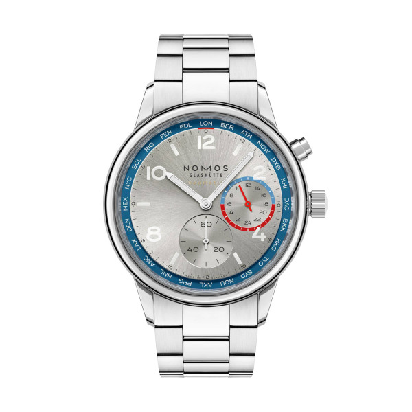 NOMOS Glashütte Club Sport Neomatik Weltzeit silber (Ref: 791.SB)