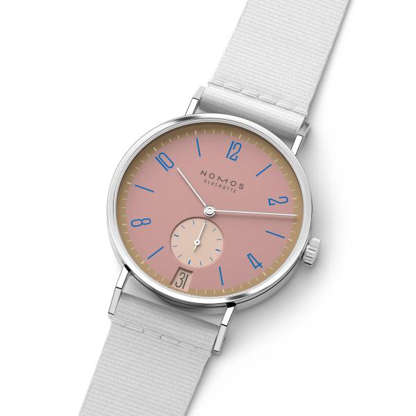 NOMOS Glashütte Tangente 38 Datum Pompadour  (Ref: 179.S15)