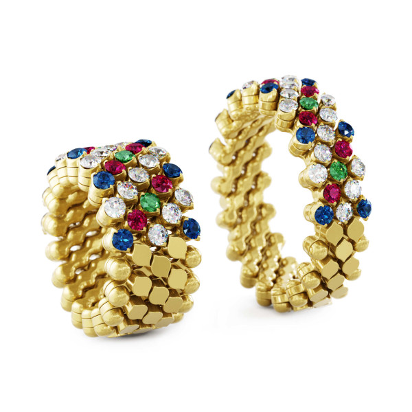 Serafino Consoli Brevetto Multi-Size Ring (Ref: RMS 5H4 YG WD BS R T MC)