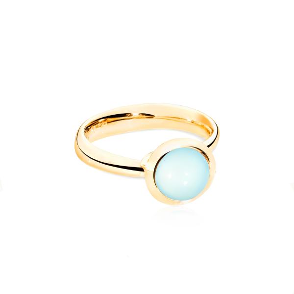 Tamara Comolli BOUTON Ring small Aqua Chalcedon (Ref: R-BOU-s-ChAq-yg)