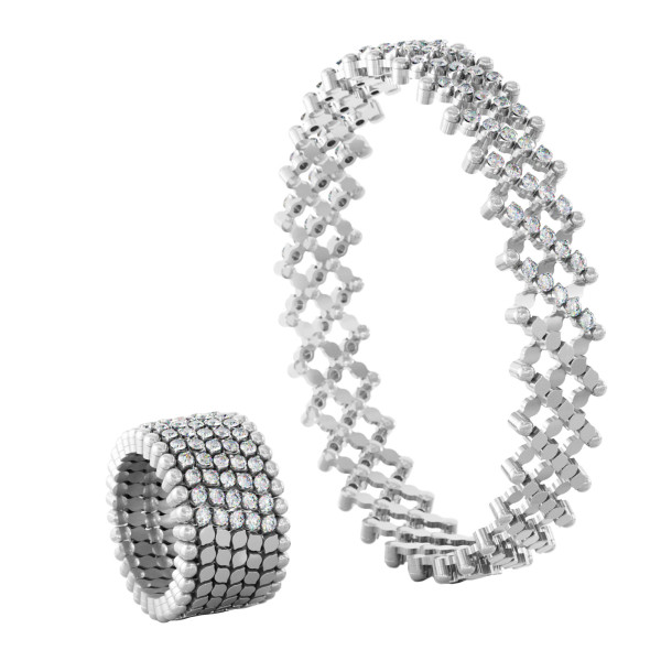 Serafino Consoli Serafino Multi-Size Ring und Armreif (Ref: S.RB 7HM2 WG WD)