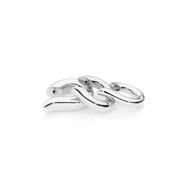 Tamara Comolli SIGNATURE Hoop Ohrringe small 18 K Weißgold (Ref: E-Ho-s-wg)