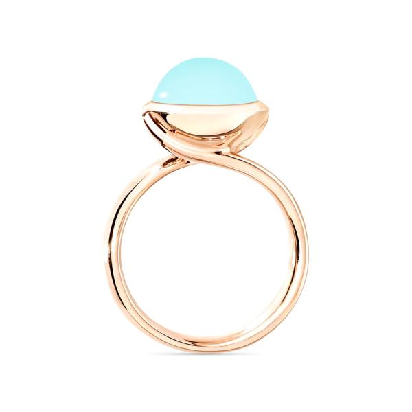 Tamara Comolli BOUTON Ring large Aqua Chalcedon (Ref: R-BOU-l-ChAq-rg)
