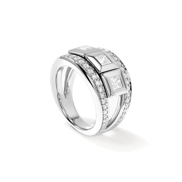 Tamara Comolli CURRICULUM VITAE Ring 3 mit Diamant Pavé small (Ref: R-CV3-s-Pr-p-wg)