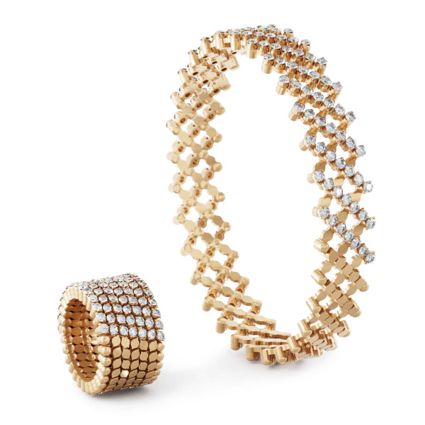 Serafino Consoli Serafino Ring Bracelet (Ref: S.RB 7H2 RG WD)