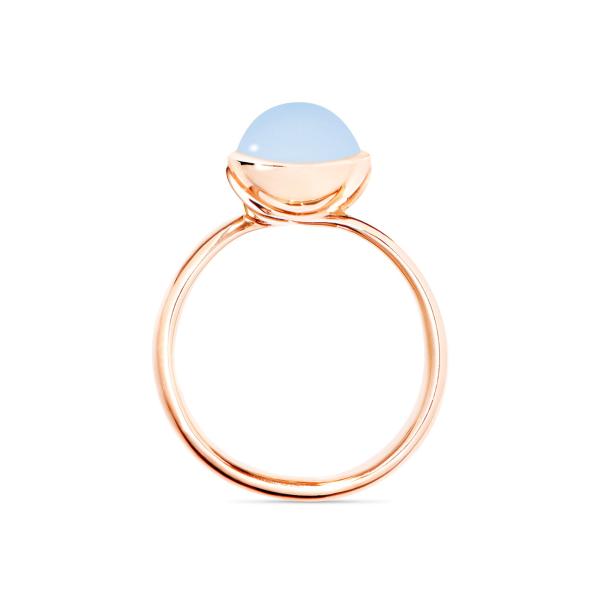 Tamara Comolli BOUTON Ring small Blauer Chalcedon (Ref: R-BOU-s-ChBl-rg)