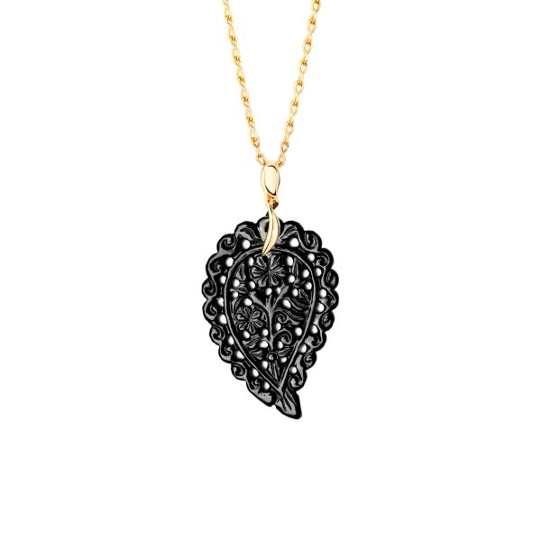 Tamara Comolli INDIA Anhänger medium Onyx schwarz (Ref: P-IND-m-Bla-yg)