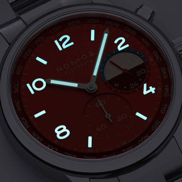 NOMOS Glashütte Club Sport Neomatik Weltzeit Magma (Ref: 790.S5)