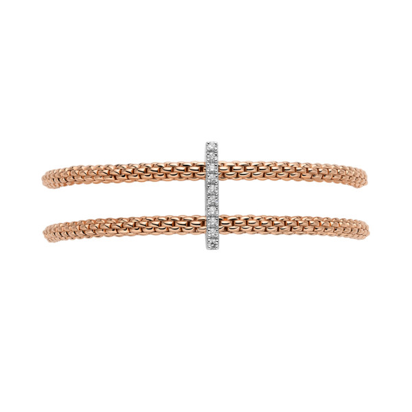 FOPE Prima doppeltes Mesh-Armband mit Diamantpavé (Ref: 74008BX_BB_R_XBX_0XS)