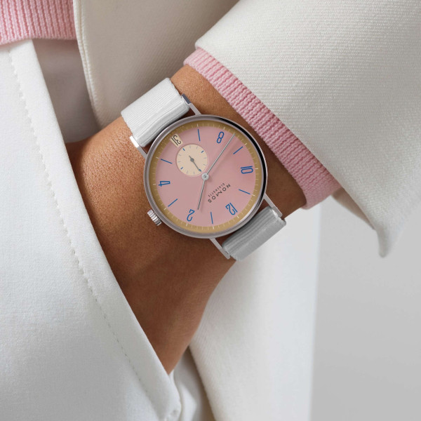 NOMOS Glashütte Tangente 38 Datum Pompadour  (Ref: 179.S15)
