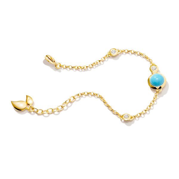 Tamara Comolli BOUTON Mini Chain Armband 'Türkis' Medium/Large (Ref: B-BOU-c-Tur-ml-yg)