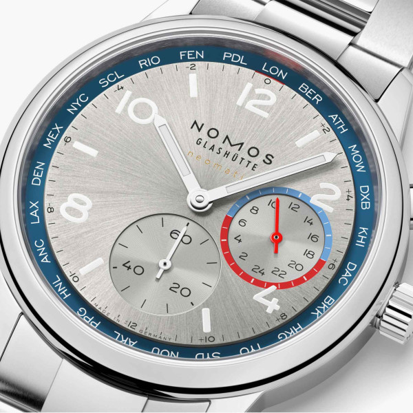 NOMOS Glashütte Club Sport Neomatik Weltzeit silber (Ref: 791.SB)