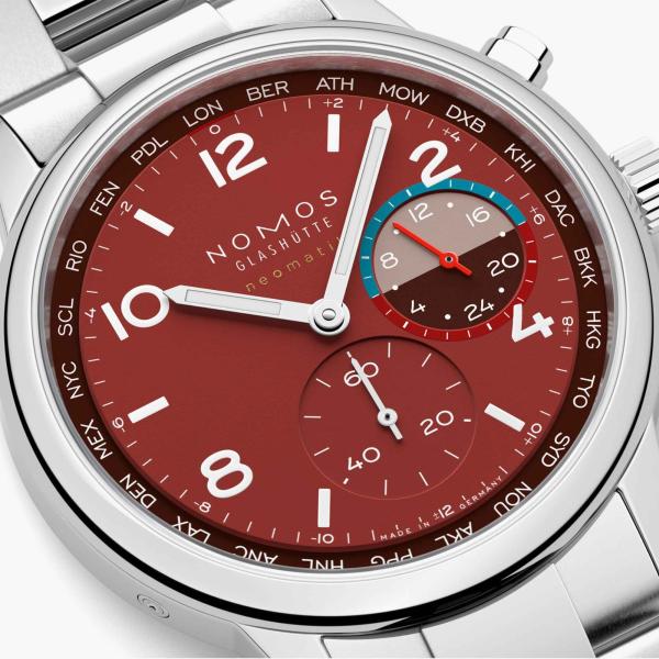 NOMOS Glashütte Club Sport Neomatik Weltzeit Magma (Ref: 790.S5)
