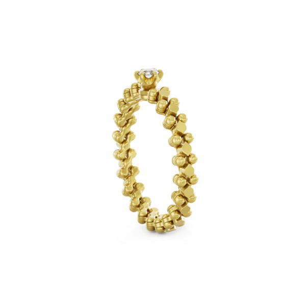 Serafino Consoli Brevetto Solitaire Multi-Size Ring (Ref: RMS SL WD 030 3N2 YG)