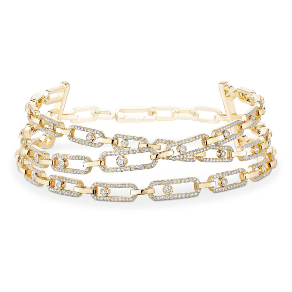 Messika Move Link 3 Rows Halskette (Ref: 14437-YG)