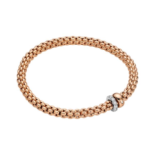 FOPE Solo Flex'it Armband mit zwei Rondellen und Pavé-Fassung (Ref: 62406BX_PB_R_BRX_0XS)