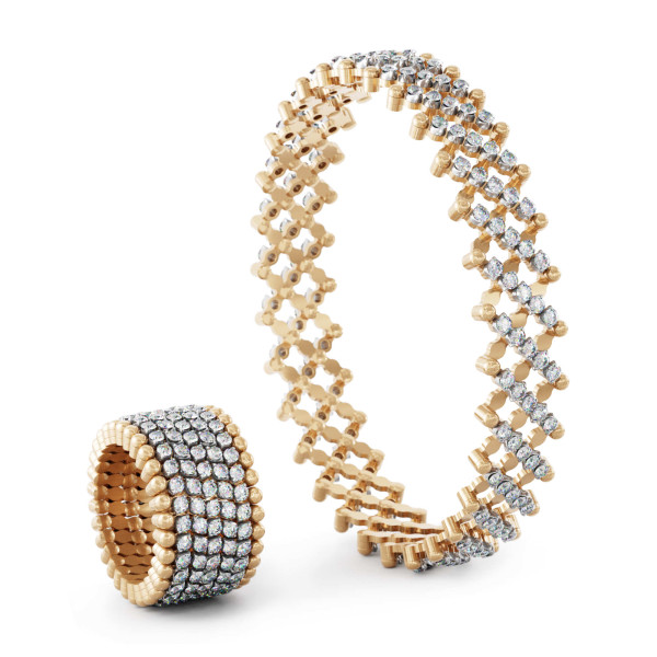Serafino Consoli Brevetto Multi-Size Ring und Armband (Ref: S.RB 7M2 RWG WD)