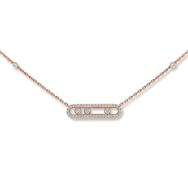 Messika Move Classique Baby Pavé Halskette (Ref: 04322-PG)