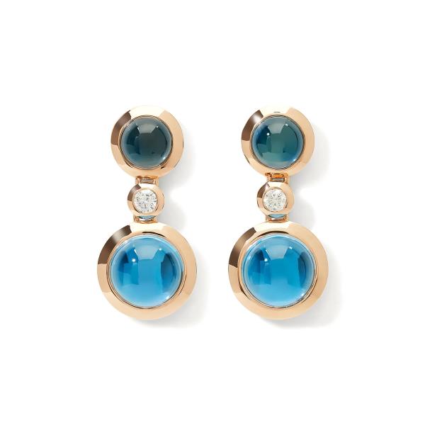 Tamara Comolli BOUTON 2 Cabochon Ohrringe Sky (Ref: E-BOU-2-Sky-Cl-rg)