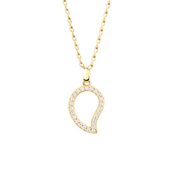 Tamara Comolli SIGNATURE Anhänger large mit Diamant Pavé  (Ref: P-Sig-l-pl-yg)